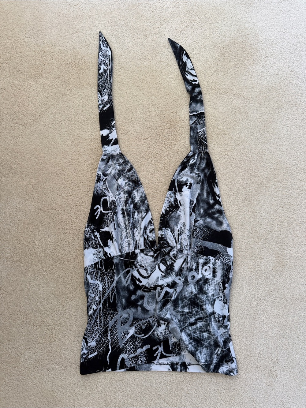 y2k printed halter top